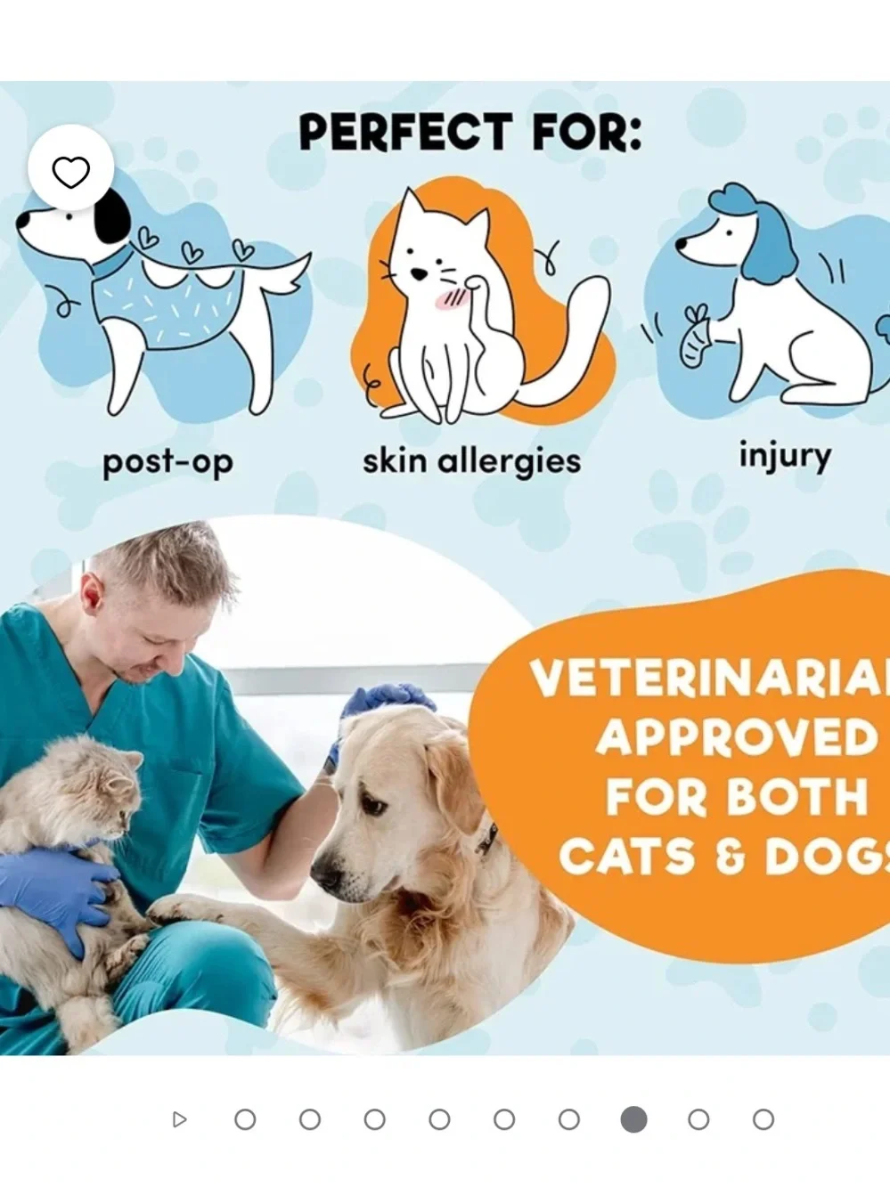 Bencmate inflatable dog collar for use after surgery, injury. Various sizes.